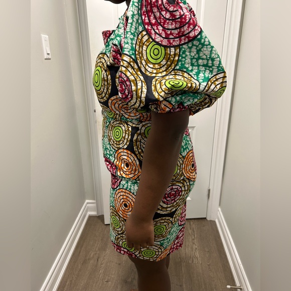 Colourful Ankara Puffy Sleeve Dress - Picture 5 of 16